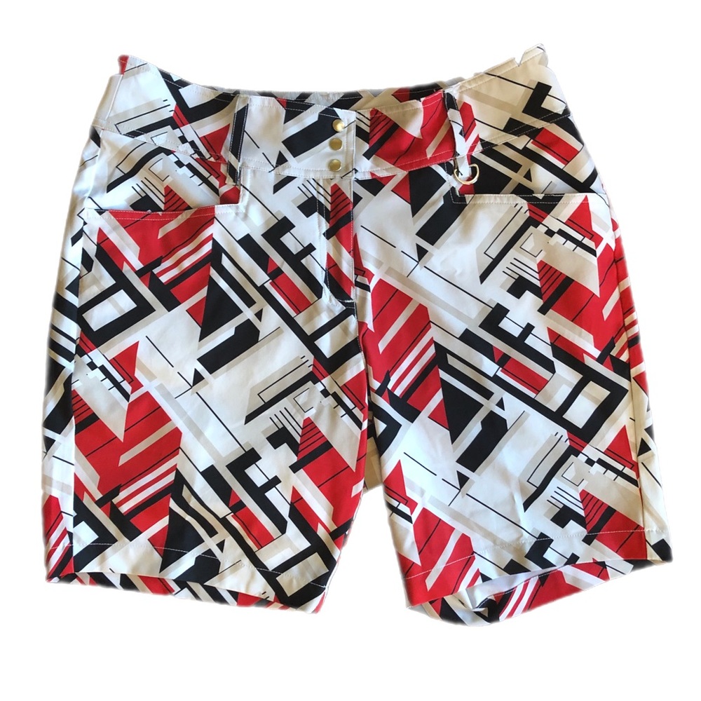 GGBlue Golf Shorts -Black/Red Geometric